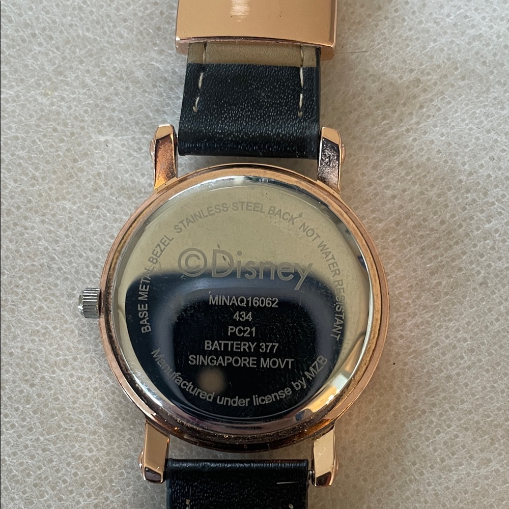 Minnie Mouse Black and Gold Watch - Picture 6 of 8